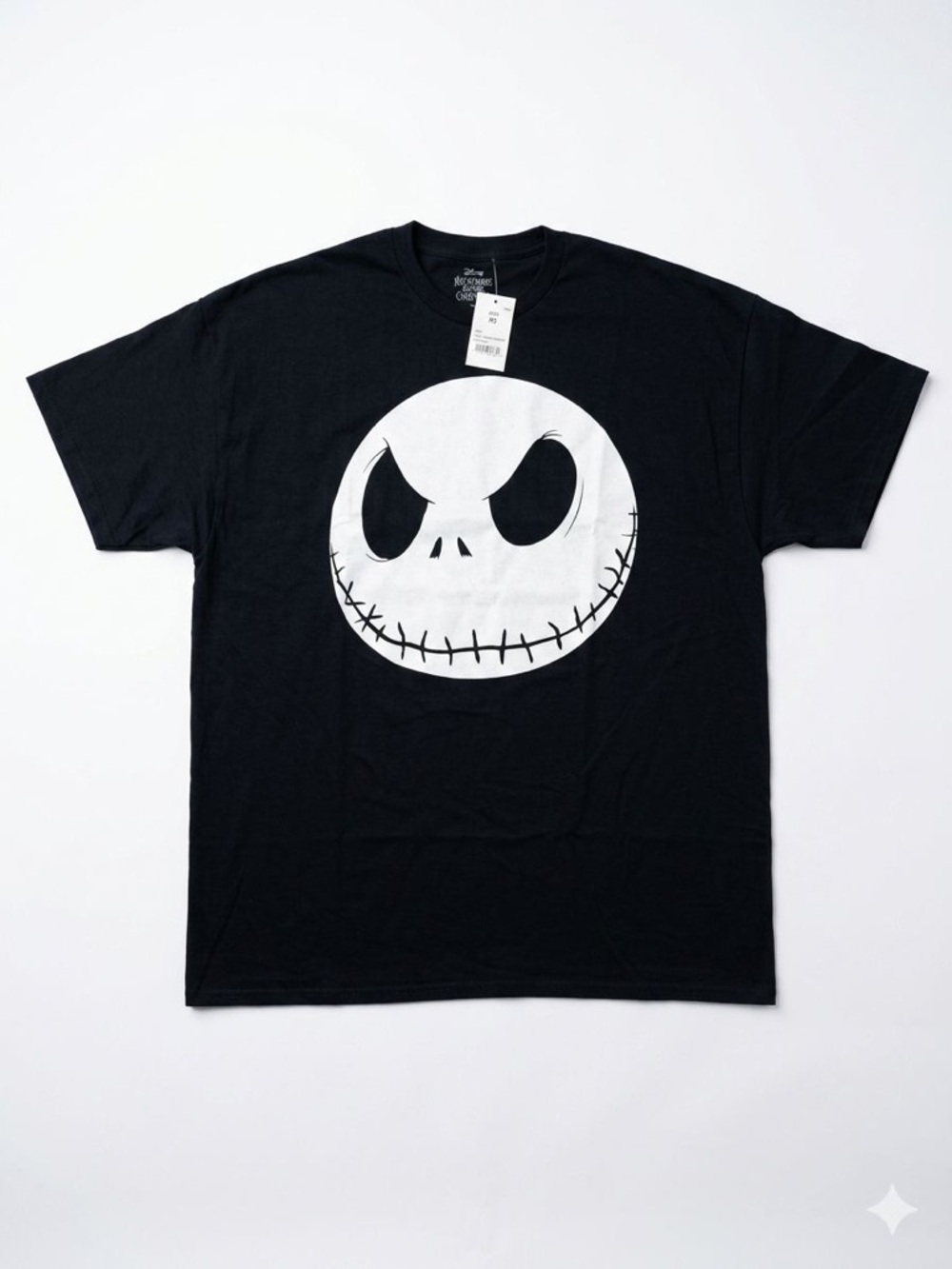 Disney Black Short-Sleeve Tee with White Jack Skellington Face XXL